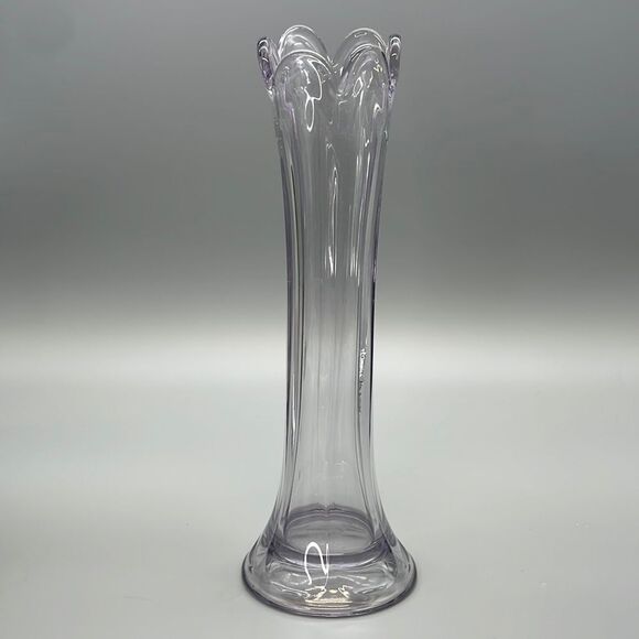 Vintage Amethyst Glass Vase Six Paneled Art Nouveau Imperial Glass Purple Lilac - Picture 2 of 16